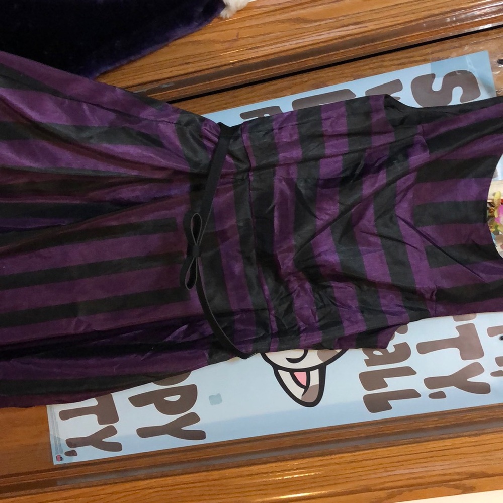 Stripe purple black dress